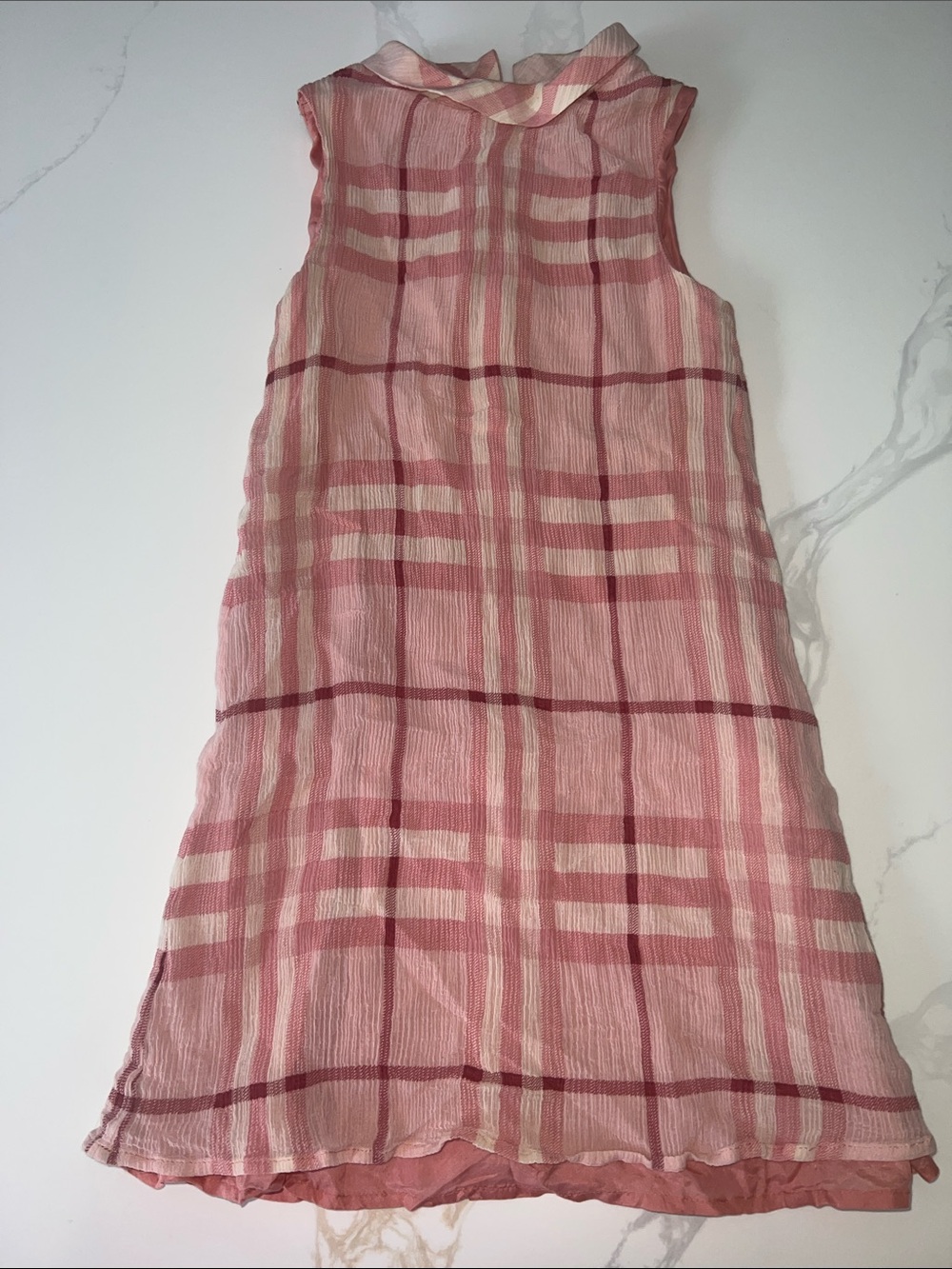 Burberry Girls Pink Plaid Dress 8Y